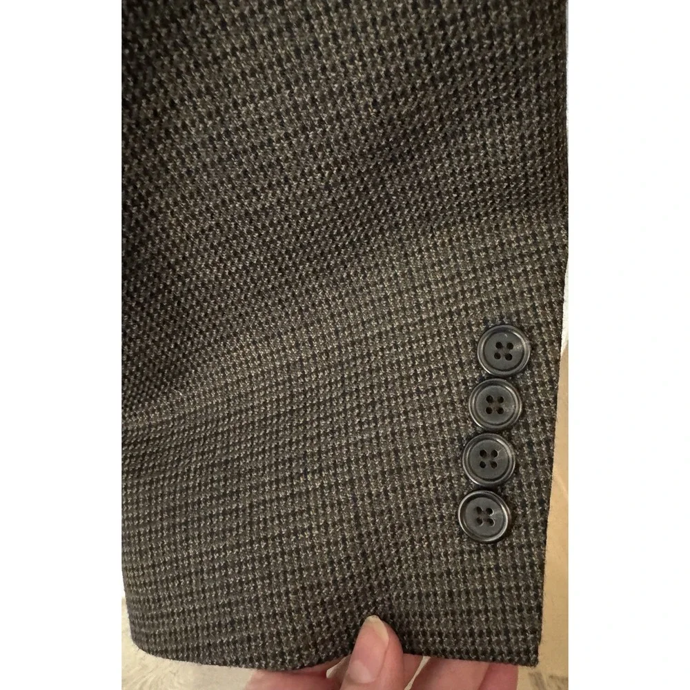 STAFFORD Men's Wool Blazer Sport Coat Brown Blue 44R Suit Jacket Professional